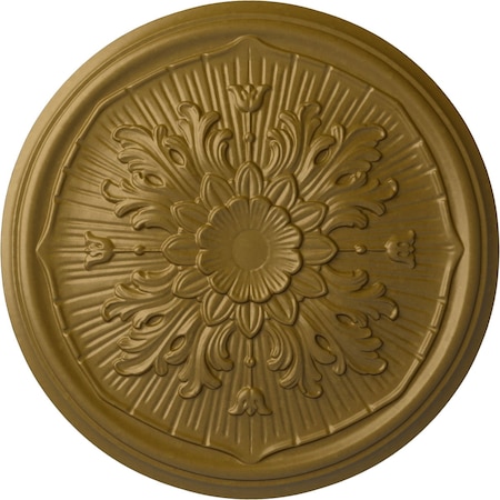 Ekena Millwork Luton Ceiling Medallion (Fits Canopies up to 1 1/8"), Hand-Painted Gold, 15 3/4"OD x 5/8"P CM16LUGLS